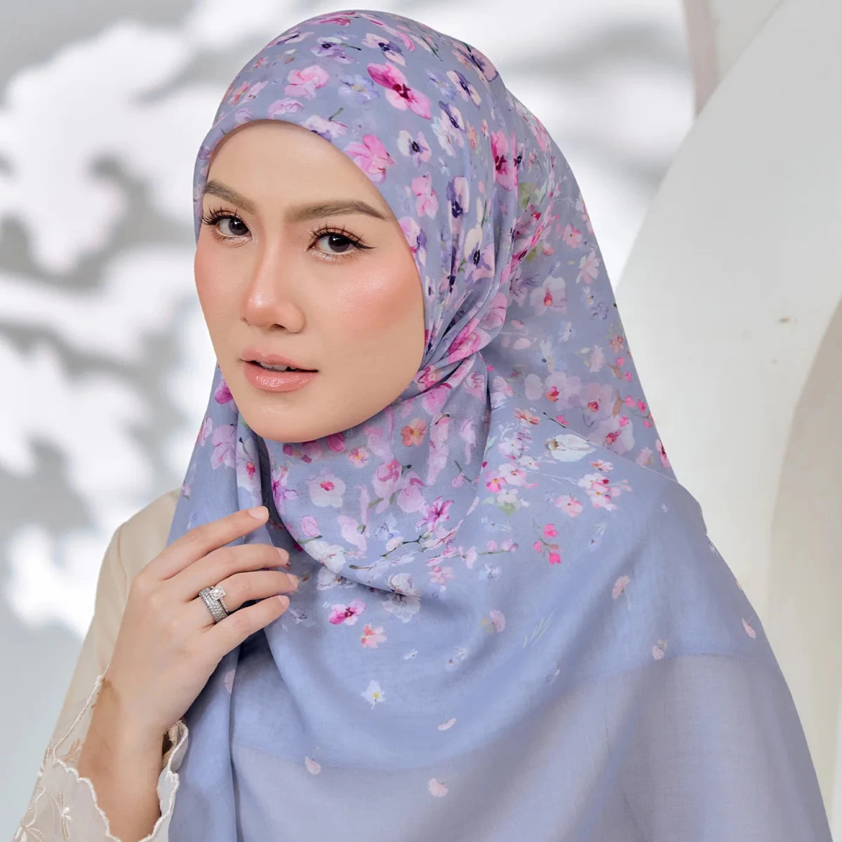 PS-HAPPINESS VOILE in BLUE FOG