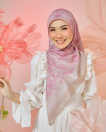 PS-SOFT EMBOSSED SEA OF LILIES in ORCHID PINK