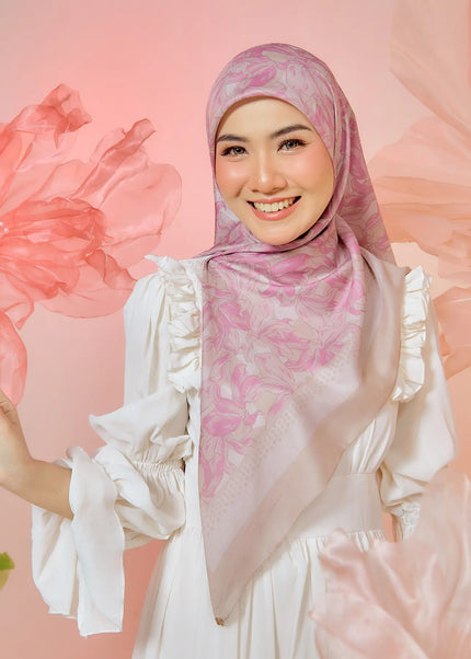 PS-SOFT EMBOSSED SEA OF LILIES in ORCHID PINK