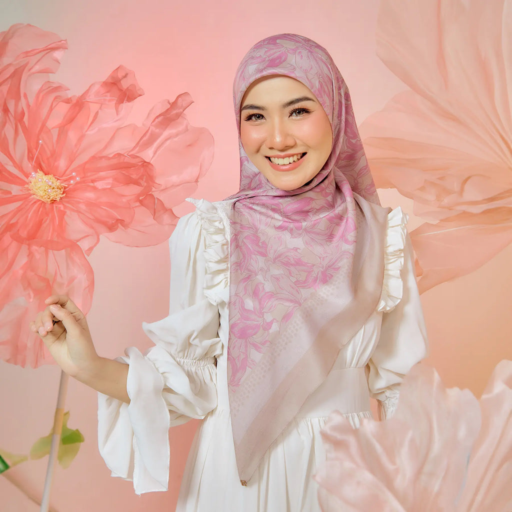 PS-SOFT EMBOSSED SEA OF LILIES in ORCHID PINK