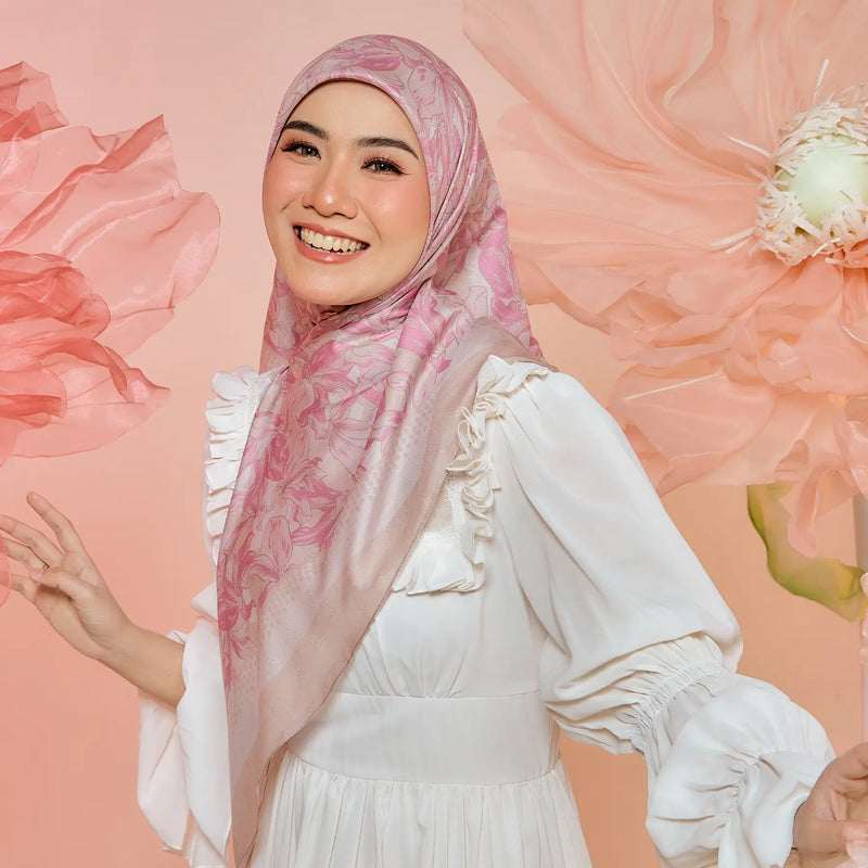 PS-SOFT EMBOSSED SEA OF LILIES in ORCHID PINK