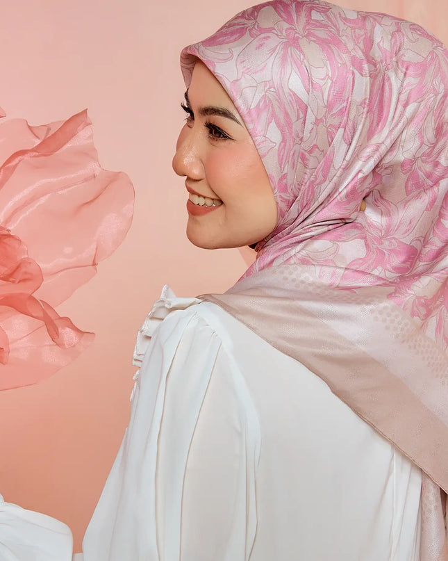 PS-SOFT EMBOSSED SEA OF LILIES in ORCHID PINK