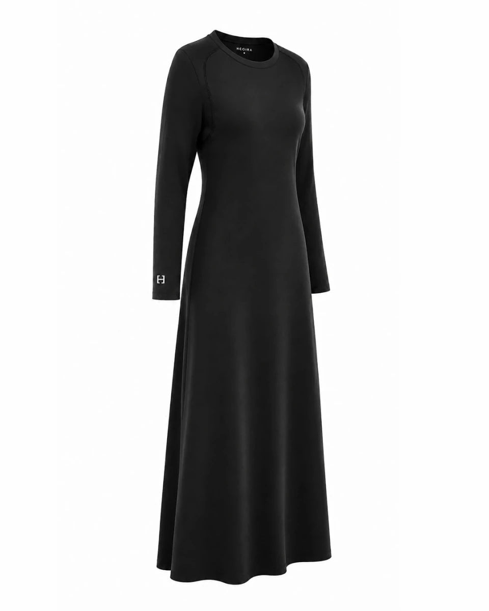 HI-SORA LONG SLEEVE DRESS in BLACK