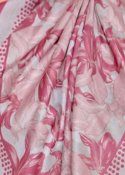 PS-SOFT EMBOSSED SEA OF LILIES in HEATHERED RED