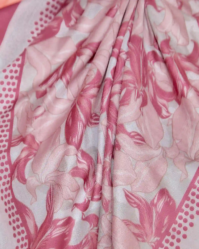 PS-SOFT EMBOSSED SEA OF LILIES in HEATHERED RED