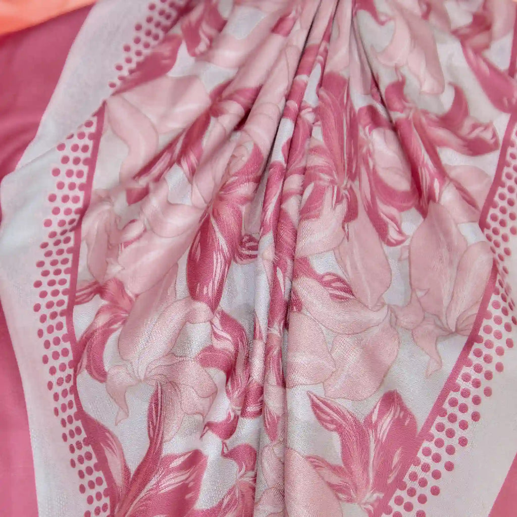 PS-SOFT EMBOSSED SEA OF LILIES in HEATHERED RED