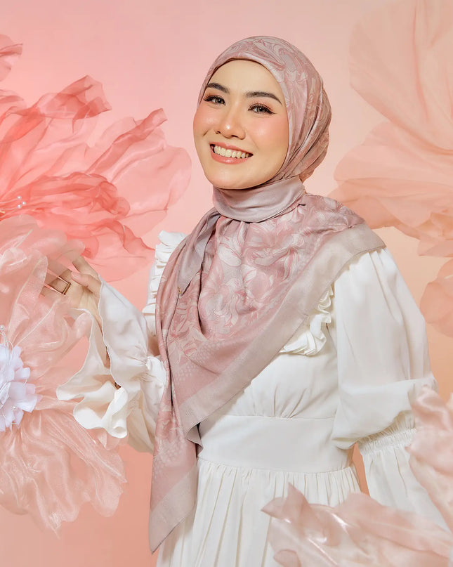 PS-SOFT EMBOSSED SEA OF LILIES in DUSTY ROSE