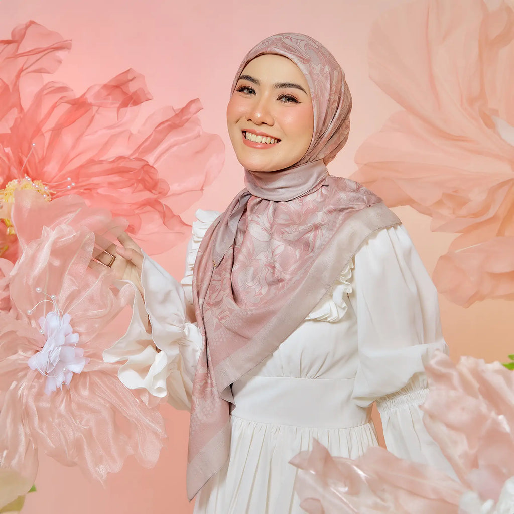 PS-SOFT EMBOSSED SEA OF LILIES in DUSTY ROSE