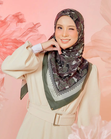 PS-SOFT EMBOSSED SEA OF LILIES in OLIVE