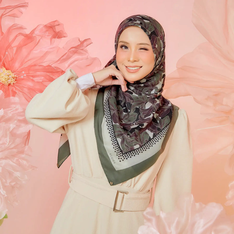 PS-SOFT EMBOSSED SEA OF LILIES in OLIVE