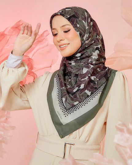 PS-SOFT EMBOSSED SEA OF LILIES in OLIVE