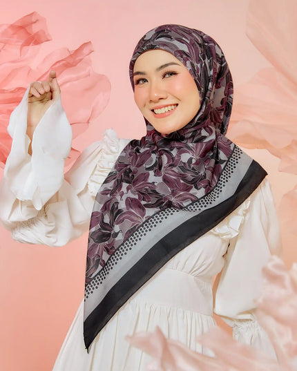 PS-SOFT EMBOSSED SEA OF LILIES in BLACK