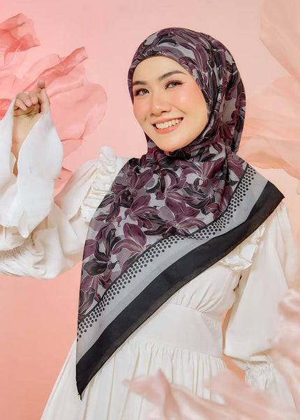 PS-SOFT EMBOSSED SEA OF LILIES in BLACK