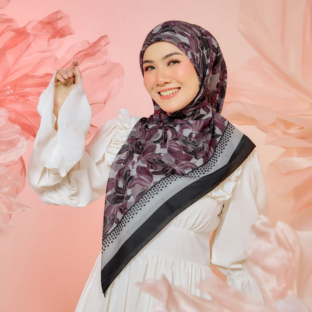 PS-SOFT EMBOSSED SEA OF LILIES in BLACK