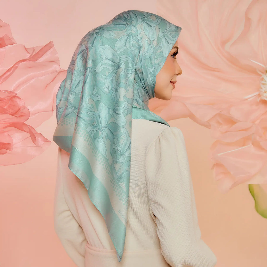 PS-SOFT EMBOSSED SEA OF LILIES in FROSTED MINT