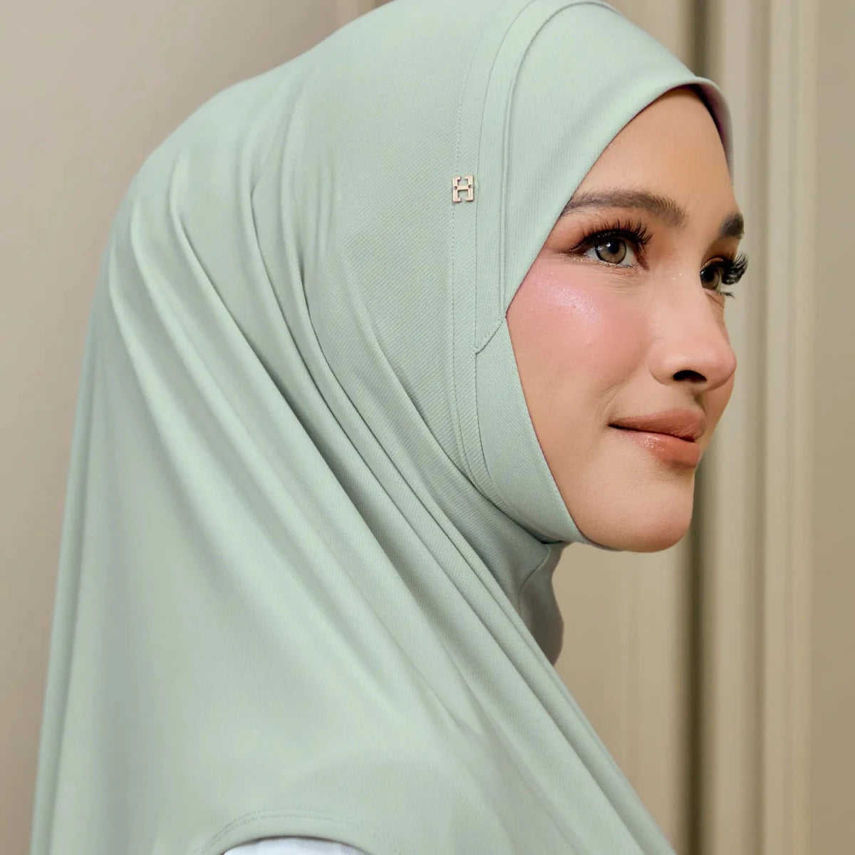 SO-MARJAN TWILL LUXE BELLFLOWERS in FROSTY GREEN