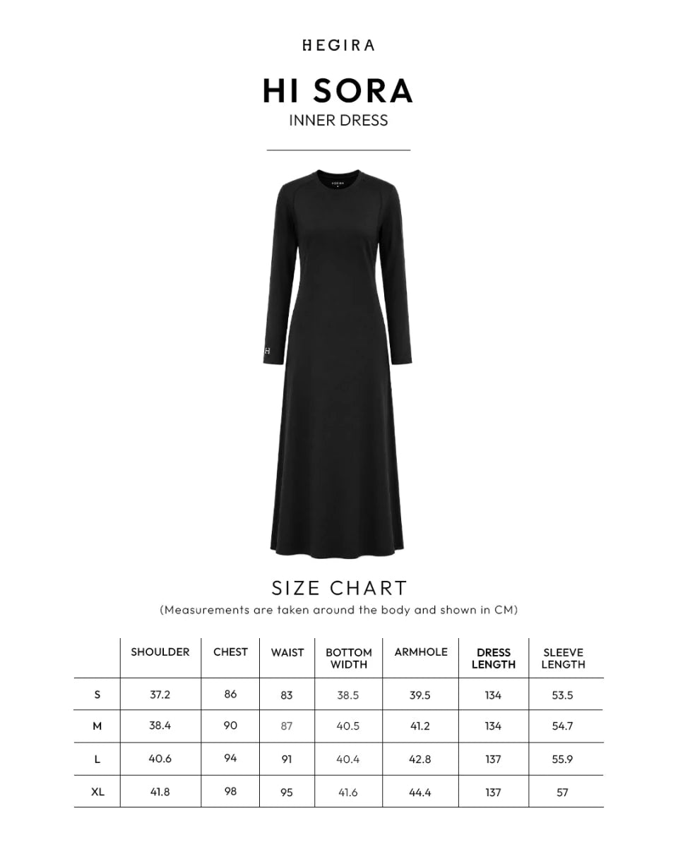 HI-SORA LONG SLEEVE DRESS in BLACK