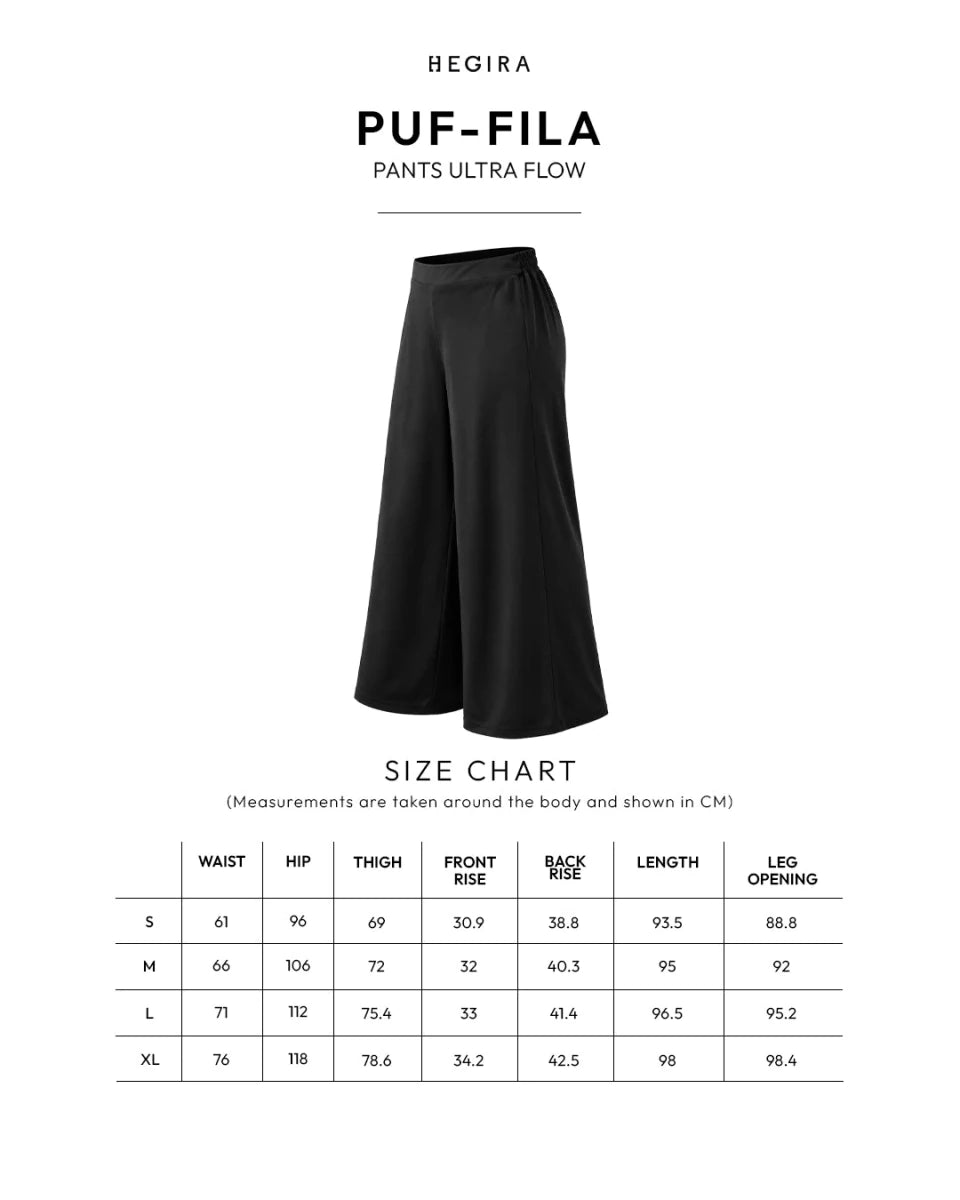 PUF-FILA WIDE LEG PANTS in BLACK