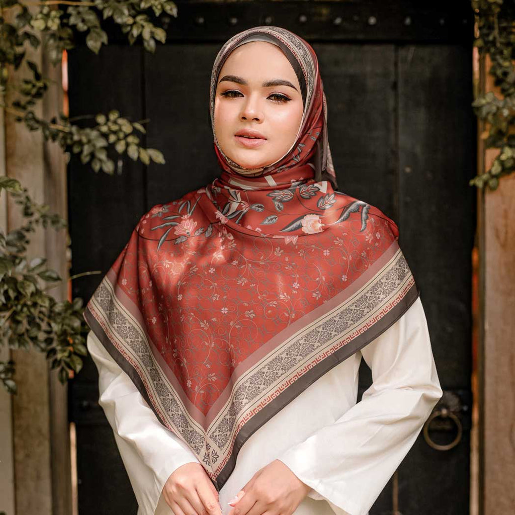 PS-HAGIA MATTE SATIN in BRICK