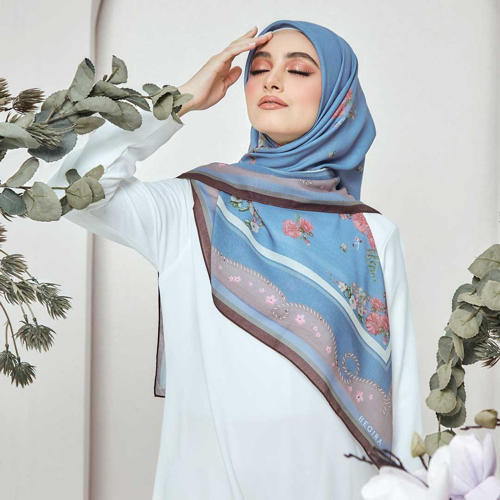 PS-COTTAGE ROSE VOILE in CERULEAN